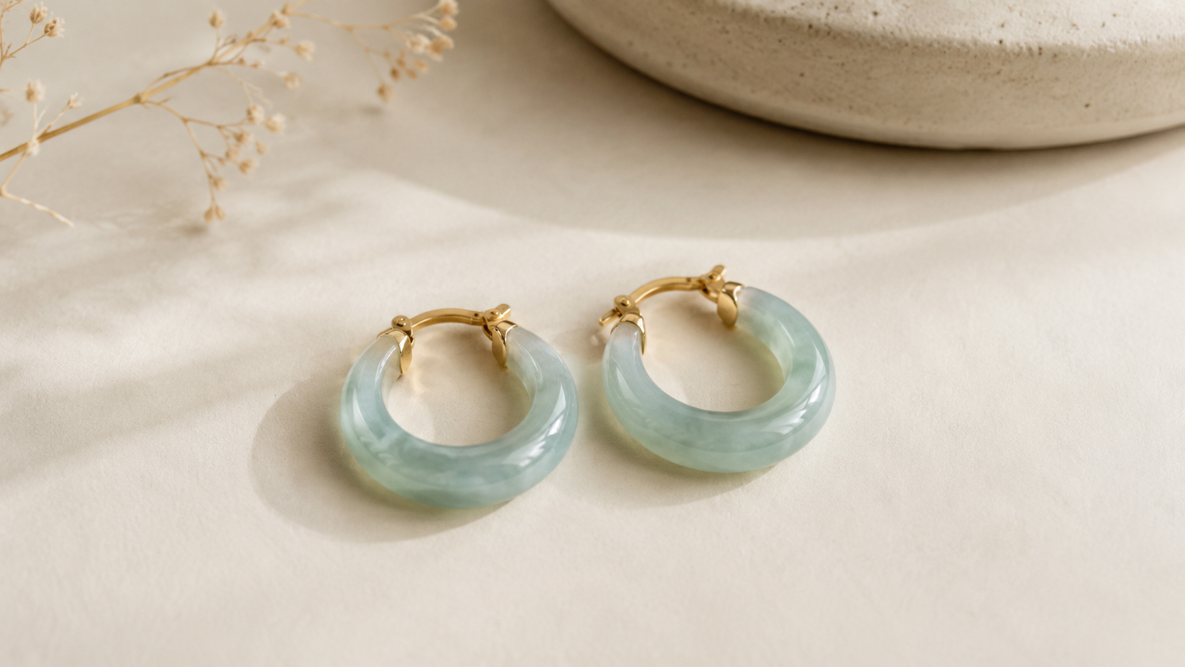 Jade Hoop Earrings Quiet Luxury